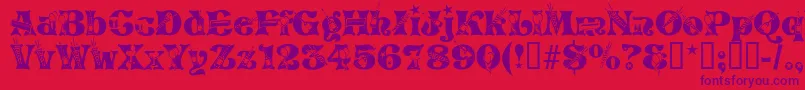 Newyears Font – Purple Fonts on Red Background