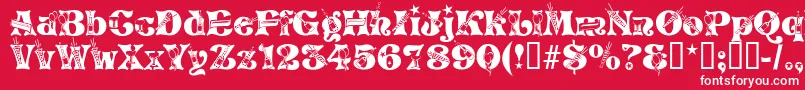 Newyears Font – White Fonts on Red Background