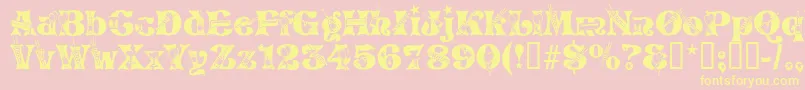 Newyears Font – Yellow Fonts on Pink Background