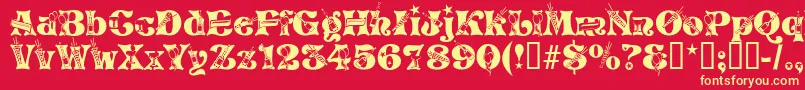 Newyears Font – Yellow Fonts on Red Background