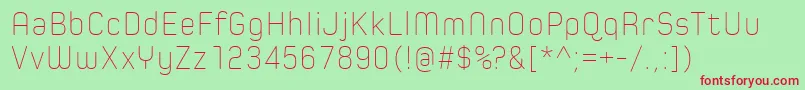 SpoonUltraLight Font – Red Fonts on Green Background