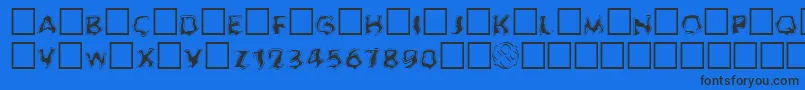 GhoulOutlineFill Font – Black Fonts on Blue Background