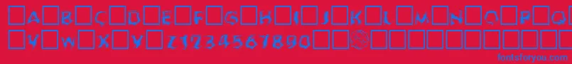 GhoulOutlineFill Font – Blue Fonts on Red Background
