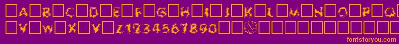 GhoulOutlineFill Font – Orange Fonts on Purple Background