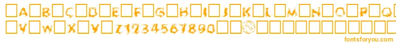 GhoulOutlineFill Font – Orange Fonts on White Background