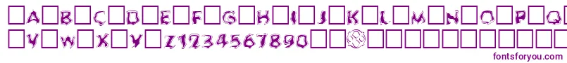 GhoulOutlineFill Font – Purple Fonts on White Background
