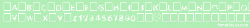 フォントGhoulOutlineFill – 緑の背景に白い文字