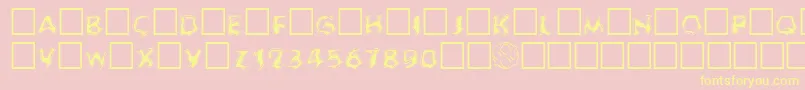 GhoulOutlineFill Font – Yellow Fonts on Pink Background