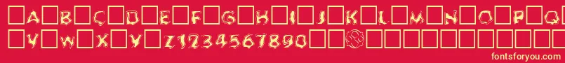 fuente GhoulOutlineFill – Fuentes Amarillas Sobre Fondo Rojo