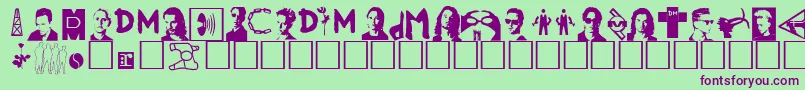 Modebats-Schriftart – Violette Schriften auf grünem Hintergrund
