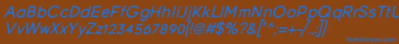 YoungItalic Font – Blue Fonts on Brown Background