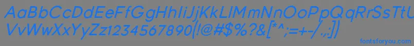 Шрифт YoungItalic – синие шрифты на сером фоне