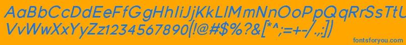 YoungItalic Font – Blue Fonts on Orange Background