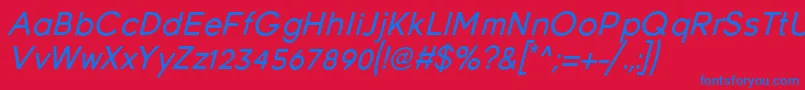YoungItalic Font – Blue Fonts on Red Background