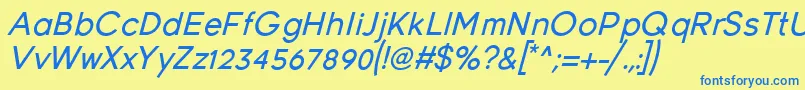 YoungItalic Font – Blue Fonts on Yellow Background
