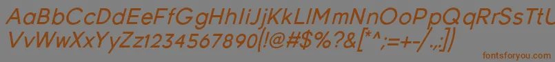 YoungItalic Font – Brown Fonts on Gray Background