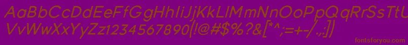 YoungItalic Font – Brown Fonts on Purple Background