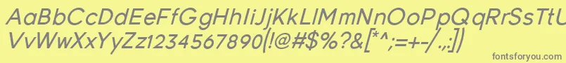 YoungItalic Font – Gray Fonts on Yellow Background