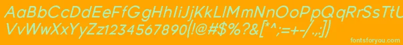 Шрифт YoungItalic – зелёные шрифты на оранжевом фоне