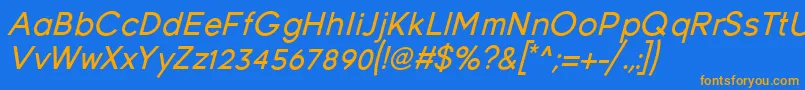 YoungItalic Font – Orange Fonts on Blue Background