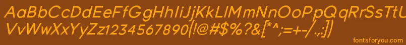 YoungItalic Font – Orange Fonts on Brown Background