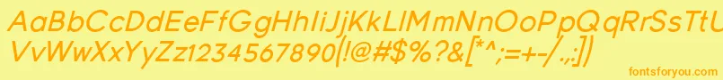 YoungItalic-Schriftart – Orangefarbene Schriften auf gelbem Hintergrund
