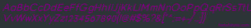 YoungItalic-fontti – violetit fontit mustalla taustalla