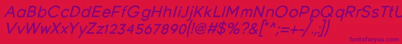 YoungItalic Font – Purple Fonts on Red Background