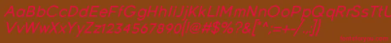 Fonte YoungItalic – fontes vermelhas em um fundo marrom