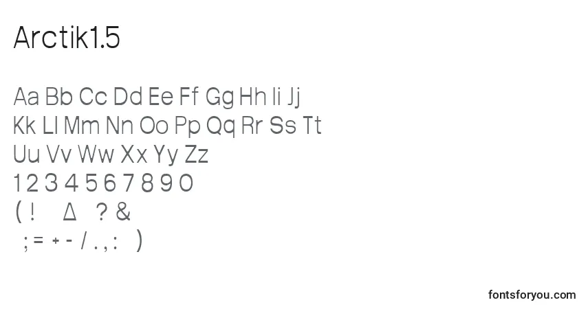 Fuente Arctik1.5 - alfabeto, números, caracteres especiales