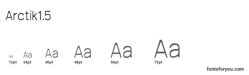 Размеры шрифта Arctik1.5