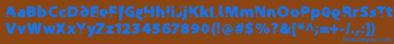 フォントProthesisCaribiqu – 茶色の背景に青い文字