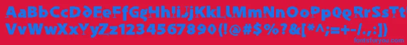 フォントProthesisCaribiqu – 赤い背景に青い文字