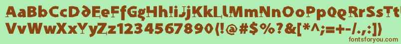 ProthesisCaribiqu-fontti – ruskeat fontit vihreällä taustalla