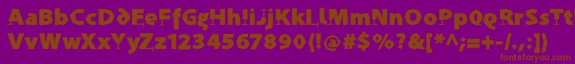 ProthesisCaribiqu-Schriftart – Braune Schriften auf violettem Hintergrund