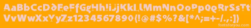 ProthesisCaribiqu-Schriftart – Rosa Schriften auf orangefarbenem Hintergrund