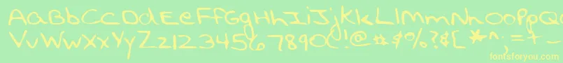 SeattleRegular Font – Yellow Fonts on Green Background