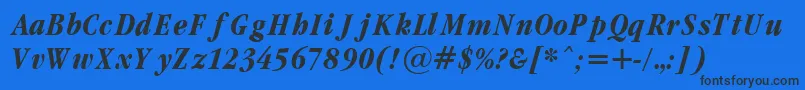 Czcionka Garamondcond Bold Italic – czarne czcionki na niebieskim tle