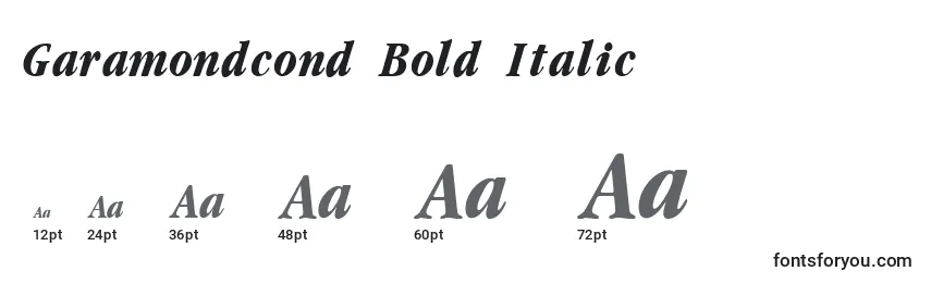 Tamanhos de fonte Garamondcond Bold Italic