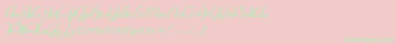 Selya Font – Green Fonts on Pink Background