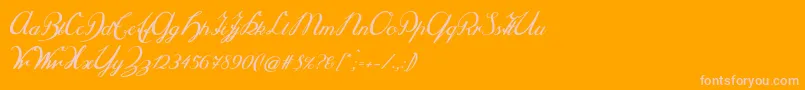 Selya Font – Pink Fonts on Orange Background