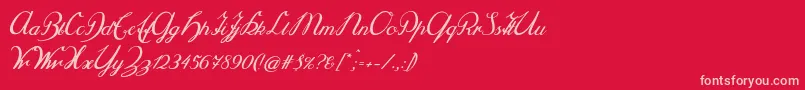 Selya Font – Pink Fonts on Red Background