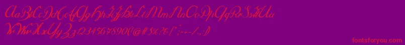 Selya Font – Red Fonts on Purple Background