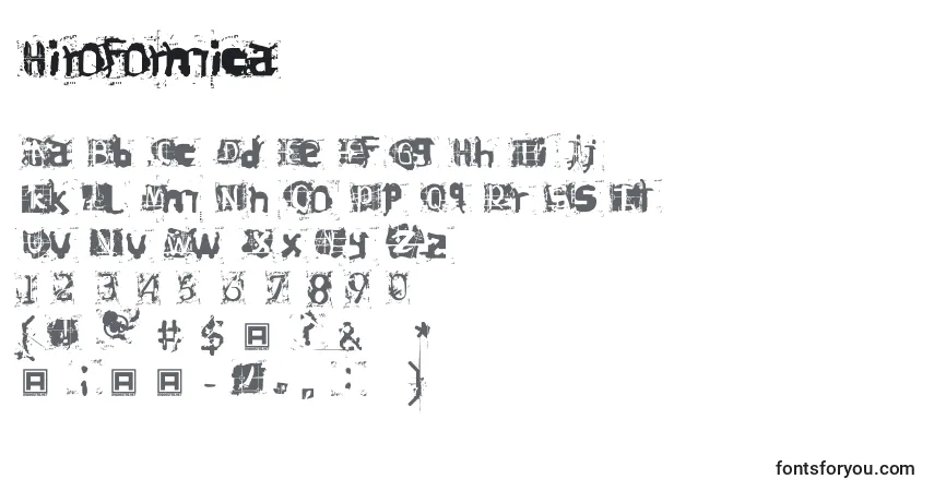 A fonte Hiroformica – alfabeto, números, caracteres especiais