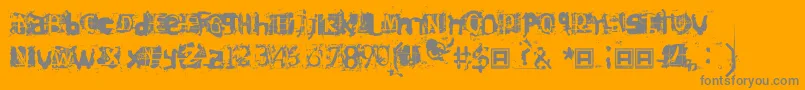 Hiroformica-Schriftart – Graue Schriften auf orangefarbenem Hintergrund