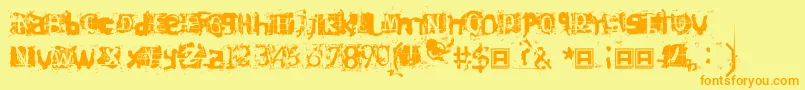 Hiroformica Font – Orange Fonts on Yellow Background