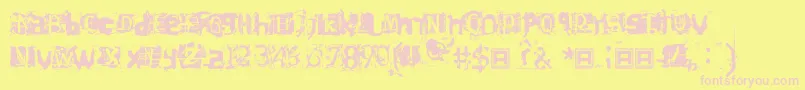 Hiroformica Font – Pink Fonts on Yellow Background