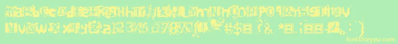 Hiroformica Font – Yellow Fonts on Green Background