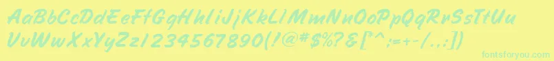 Speedline-Schriftart – Grüne Schriften auf gelbem Hintergrund