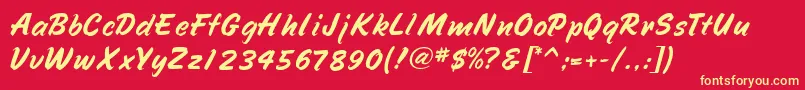 Speedline-fontti – keltaiset fontit punaisella taustalla